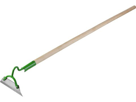 Мотыга РОСТОК 150х50х1290 мм, трапециевидный профиль, нержавеющая сталь, дерев. черенок высш.сорт