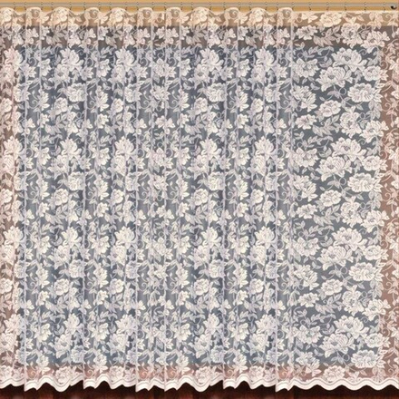 Занавеска "Ф. ВАЛЬС ЦВЕТОВ" на шторной ленте, цвет кремовый, Польша.