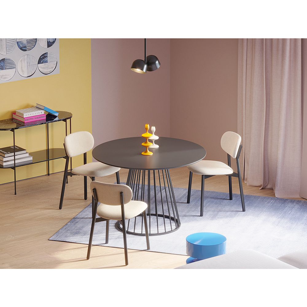 Стул Round, рогожка, ванильный