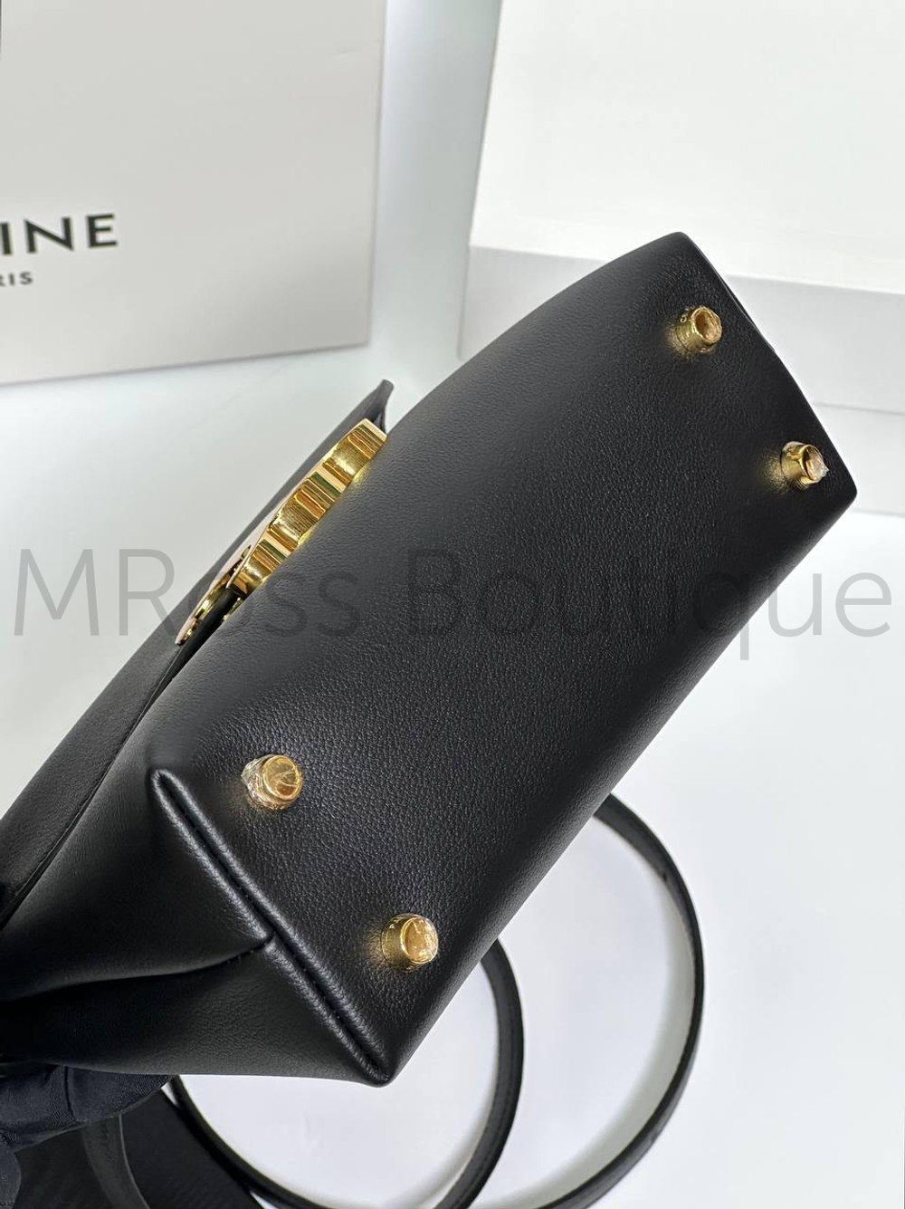Сумка Celine Teen Nino женская кожаная в черном цвете
