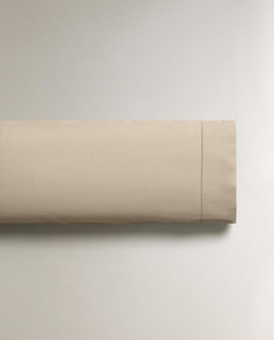 ZARA HOME НАВОЛОЧКА ИЗ ХЛОПКА ПЕРКАЛЬ (300 НИТЕЙ), БЕЖЕВЫЙ