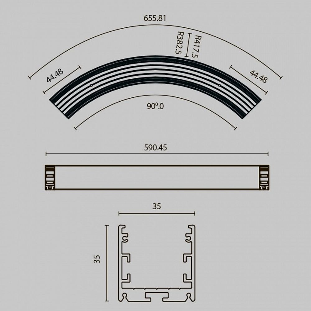 Профиль накладной Maytoni Led strip ALM-3535R-B-D-90°-0.8M