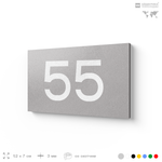 Табличка с номером 55 на дверь квартиры, для офиса, кабинета, аудитории, склада, серая 120х70 мм, Айдентика Технолоджи