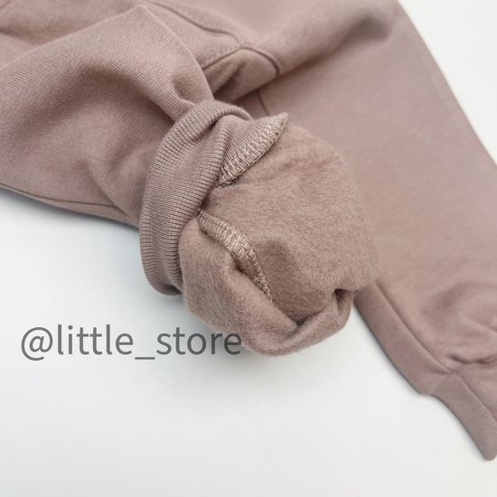 Брюки "Облака" из футера с начесом, Кофейные