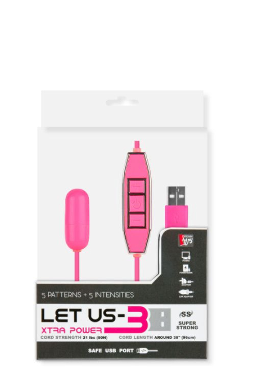 Розовая вибропулька с питанием от USB LET US-B 10 RHYTHMS BULLET SMALL PINK (Цвет: розовый)