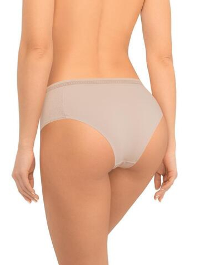 Трусики-слипы с широким бочком из кружева с сетчатой структурой (Размер: L) (Цвет: молочный)