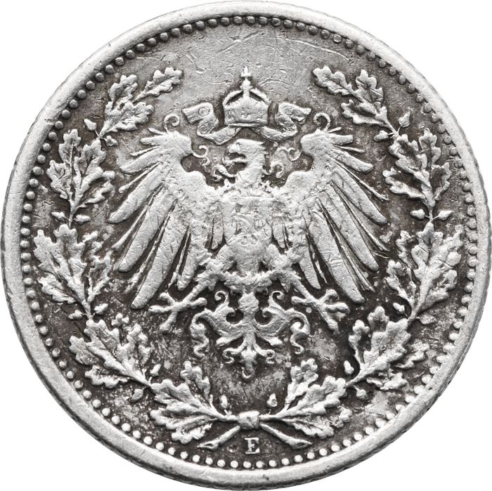1/2 марки 1915 Германская империя "E" VF