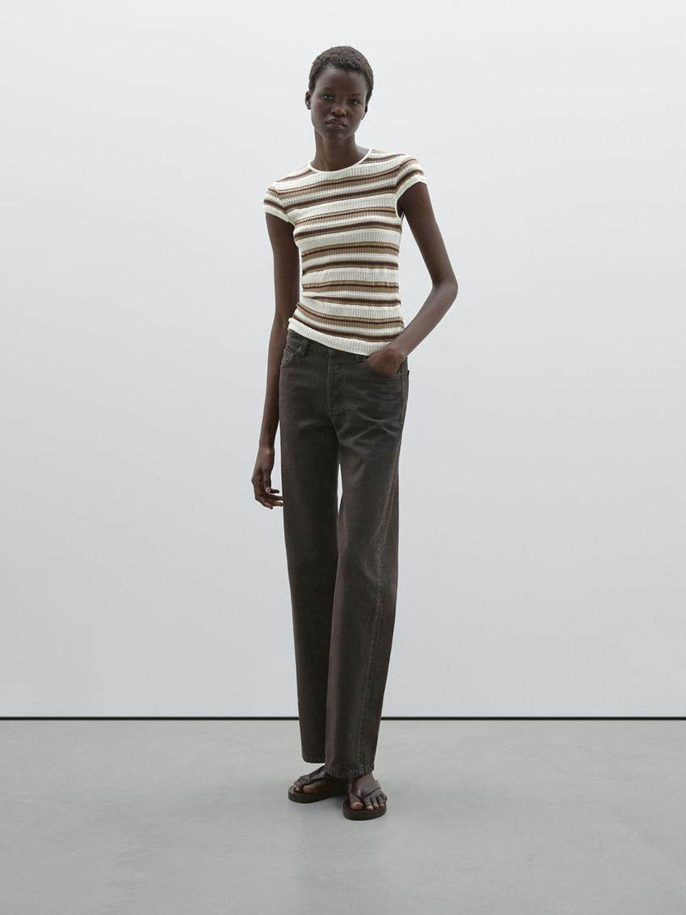 Massimo Dutti Трикотажная футболка в полоску, полоски