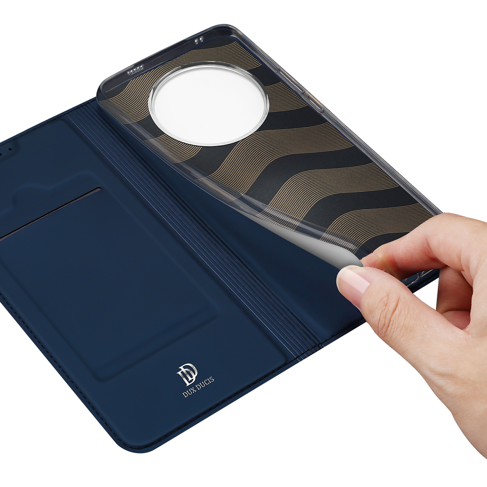 Чехол книжка из PU кожи синего цвета от Dux Ducis для Honor Magic 7, серия Skin Pro Series Case