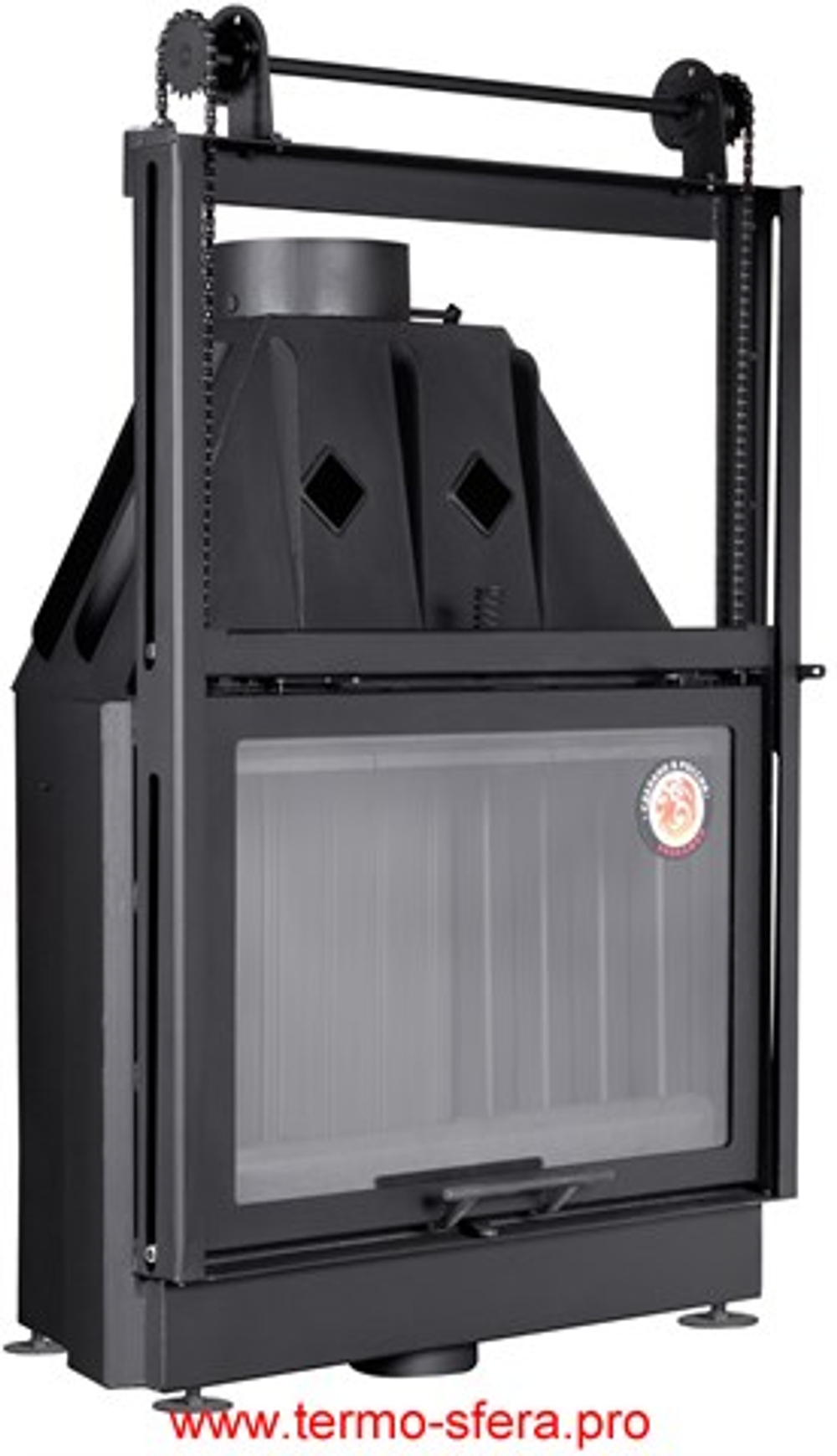 Каминная топка Экокамин Альфа 800 K с контргрузом