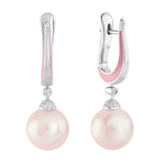 Серьги с Розовым Жемчугом и Бриллиантами, Е0143-4/3
