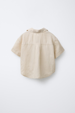ZARA ЛЬНЯНАЯ РУБАШКА, ПЕСОЧНЫЙ