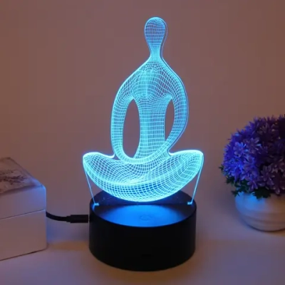 Светильник ночник «3D-Восточное спокойствие» на пластиковой подставке, с включателем USB