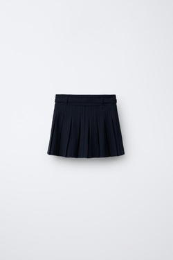 ZARA ЮБКА В ТОНКУЮ ПОЛОСКУ С ПОЯСОМ, МОРСКОЙ СИНИЙ