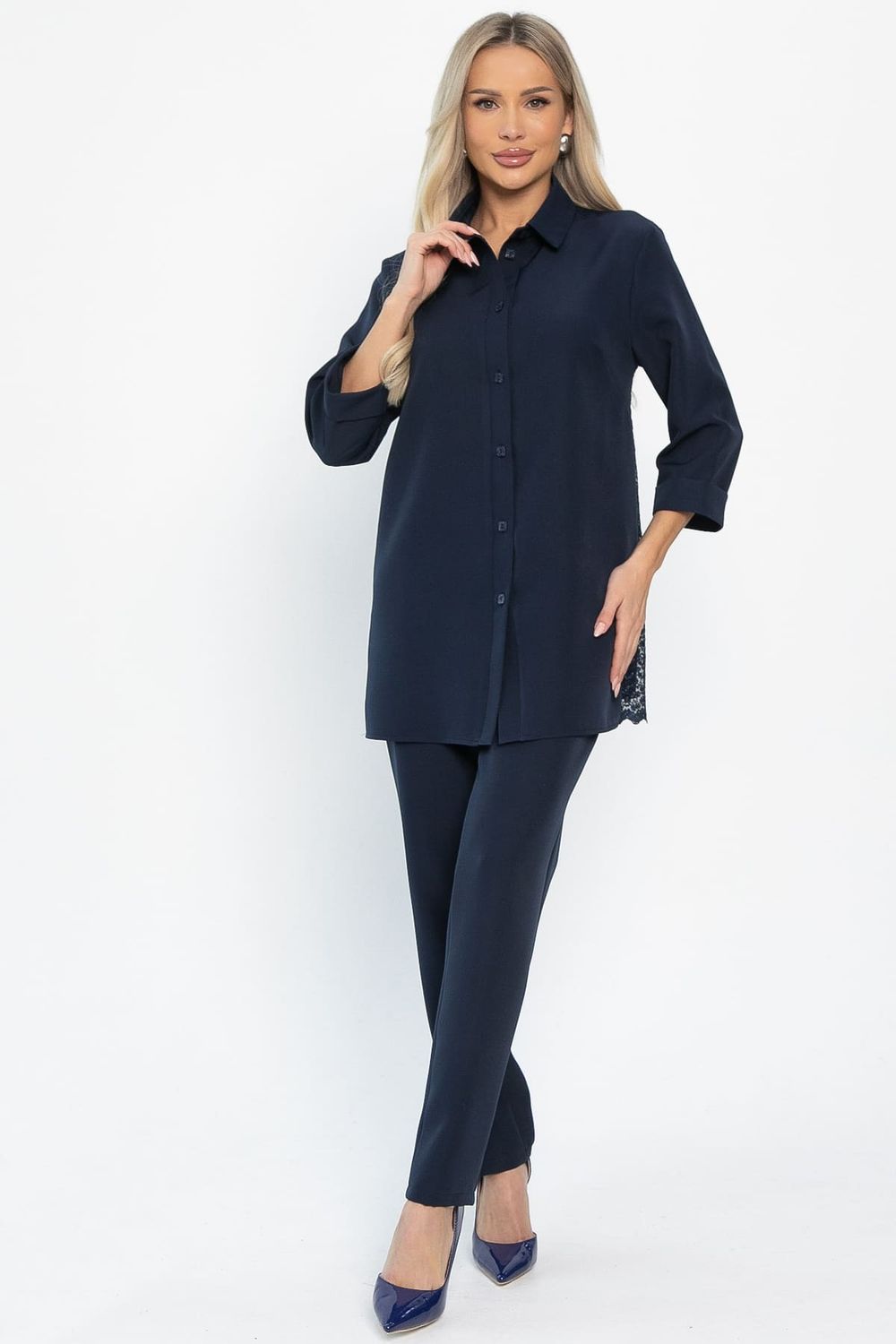 Костюм с брюками Ксанти НЬЮ (синий) К14502-3М LT Collection