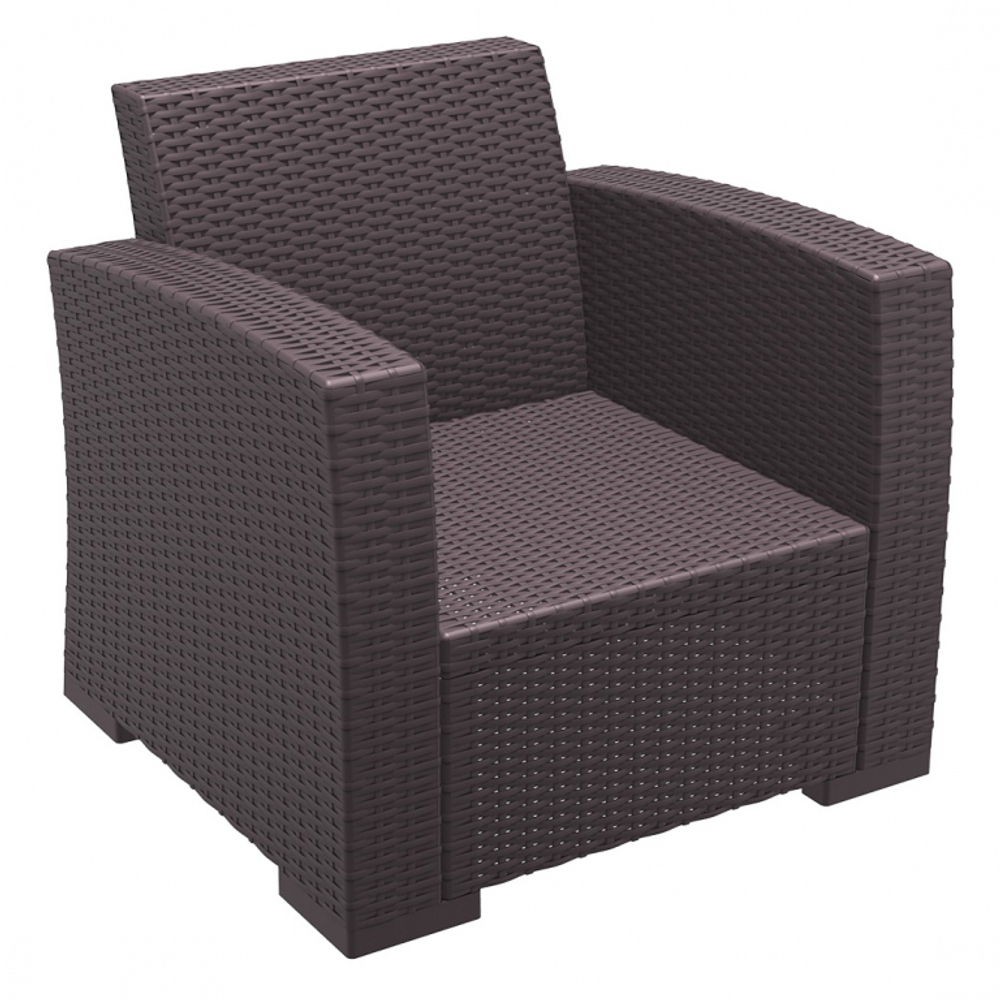 Кресло пластиковое плетеное с подушками Monaco Lounge