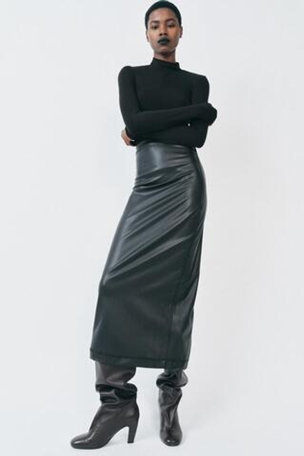 ZARA ЛОНГСЛИВ С ВОРОТНИКОМ-СТОЙКОЙ, ЧЕРНЫЙ