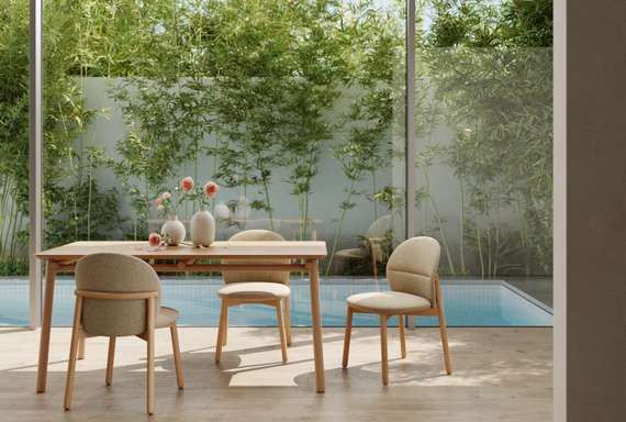 Обеденный стол Meiko 160х80 см, массив дуба, меламин