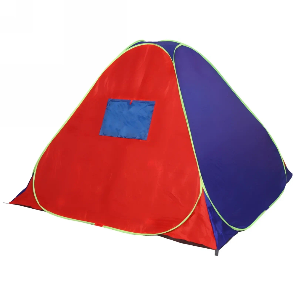 Палатка туристическая Селенга-3 однослойная, 200*200*130 см, самораскладывающаяся, цвет красно-синий