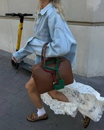 Ремень-шнурок из натуральной кожи красный