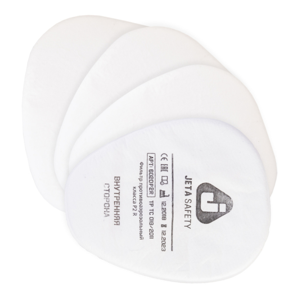 JETA SAFETY Предфильтр 6020 для защиты от пылей и аэрозолей P2 (уп.4шт), для маски 6500
