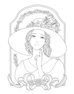 Girl in fame. Coloring Book