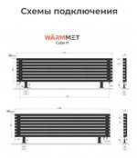 Радиатор WARMMET водяной напольный горизонтальный Cube НN (W) СЕРЫЙ RAL7040