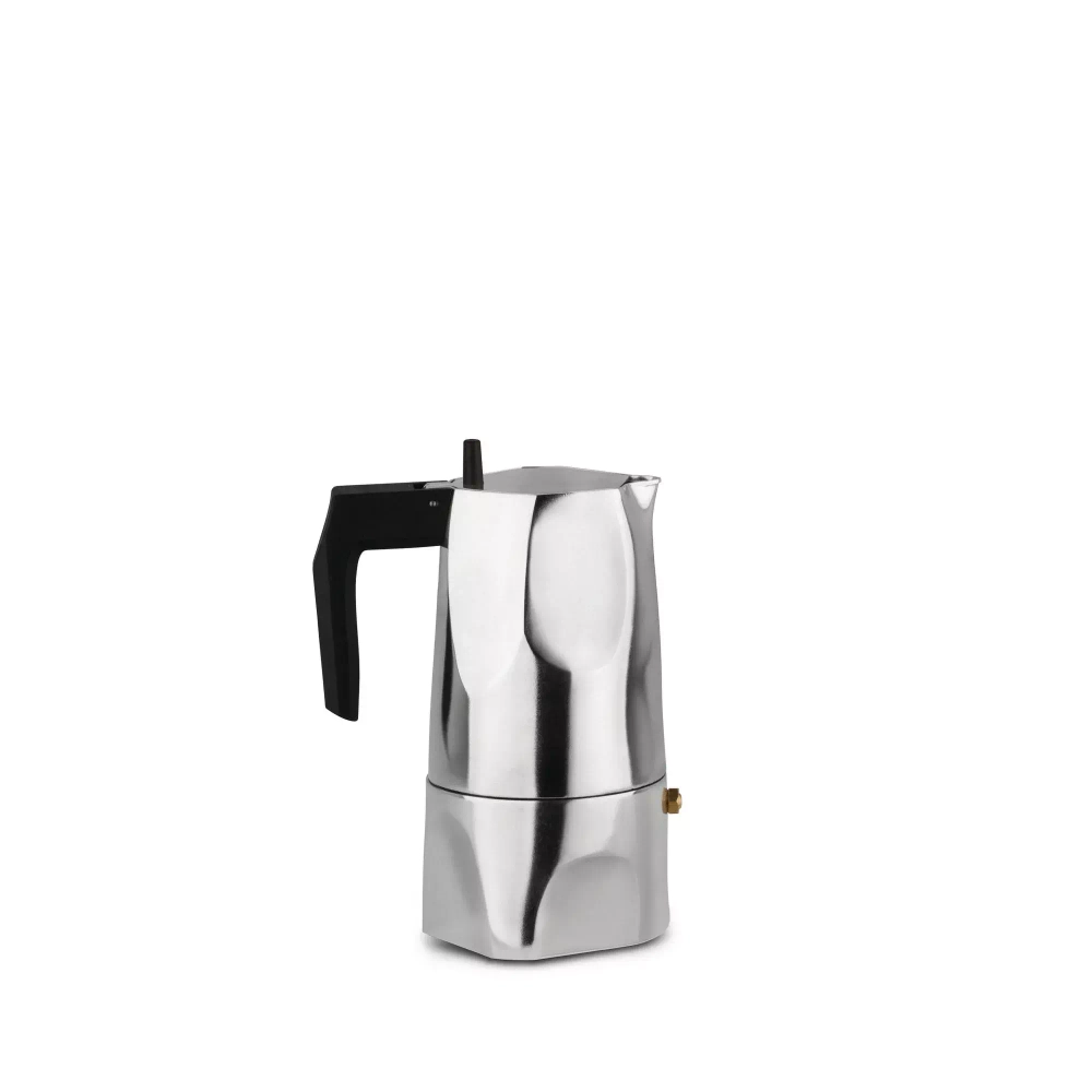 Alessi - Алюминиевая турка кофеварка под давлением Ossidiana на 3 чашки. полированный / артикул   MT18/3  / GTIN 8003299377374