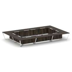 Steel Meet Стол переговорный прямоугольный MMK-PR.B.SP-26K2 Дуб Мали/Графит Глянец/Нержавеющая Сталь