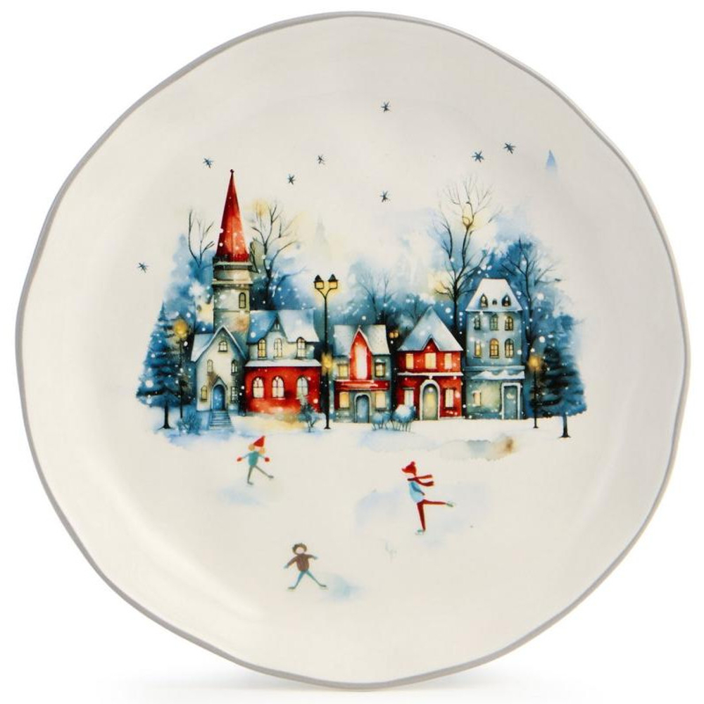 Тарелка закусочная Agness "С новым годом!" 17х3см