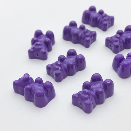 Подвеска Мишка, цвет фиолетовый непрозрачный, размер 17*11 мм, с отверстием под бейл, цена за 1 шт