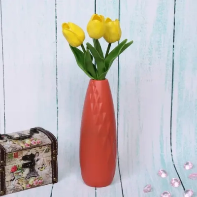 Ваза из пластика «Marlen-Сеона» 0,4л 21,3*5,5*3,4см цвет коралловый