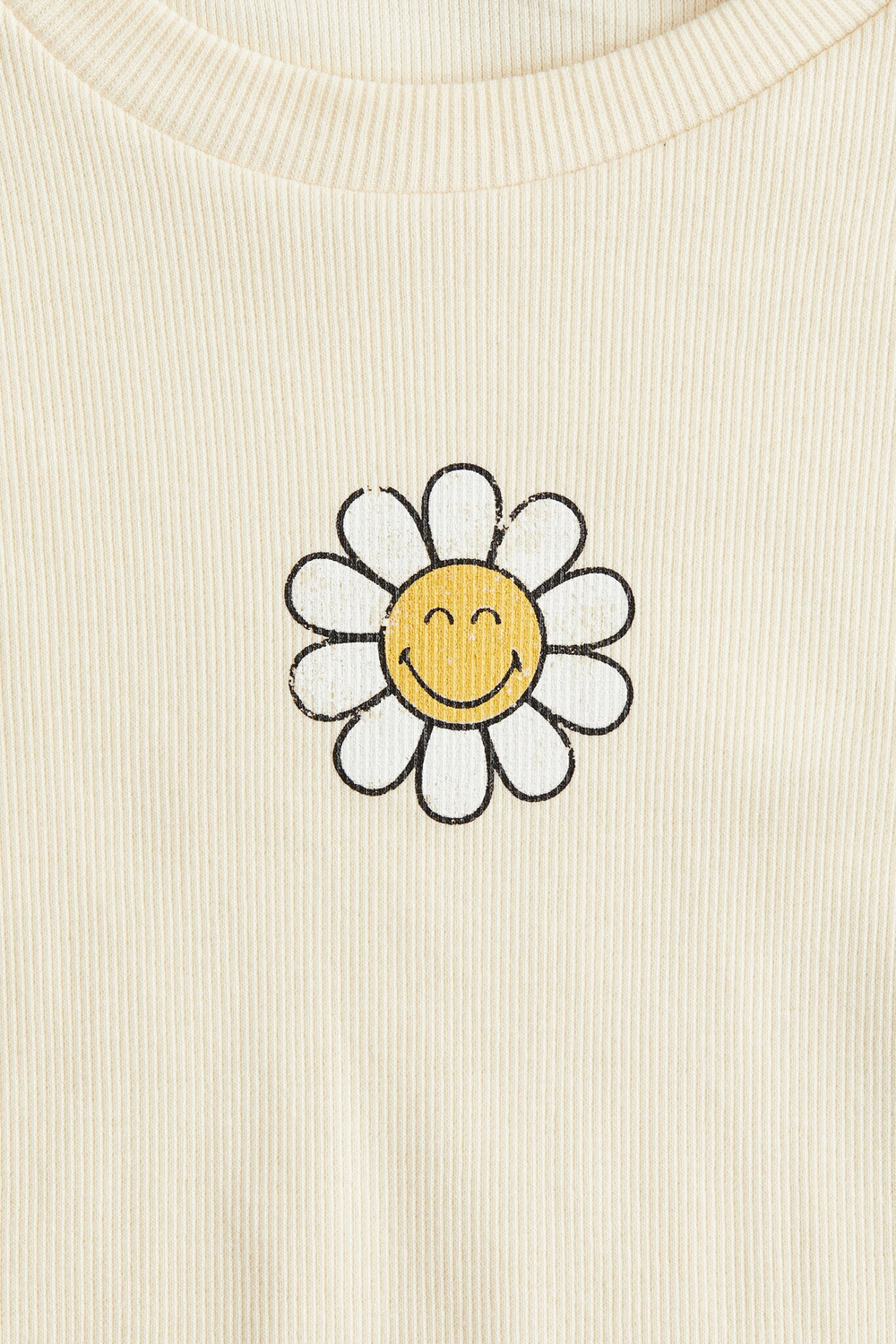 H&M Лонгслив из джерси с принтом, светло-желтый