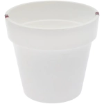 Кашпо для цветов пластиковое 1л d-14,5см «Порто» со вставкой белый