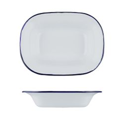 Блюдо для подачи 18*13 см h4 см 400 мл Blue Rim эмалированая сталь SUNNEX [1]