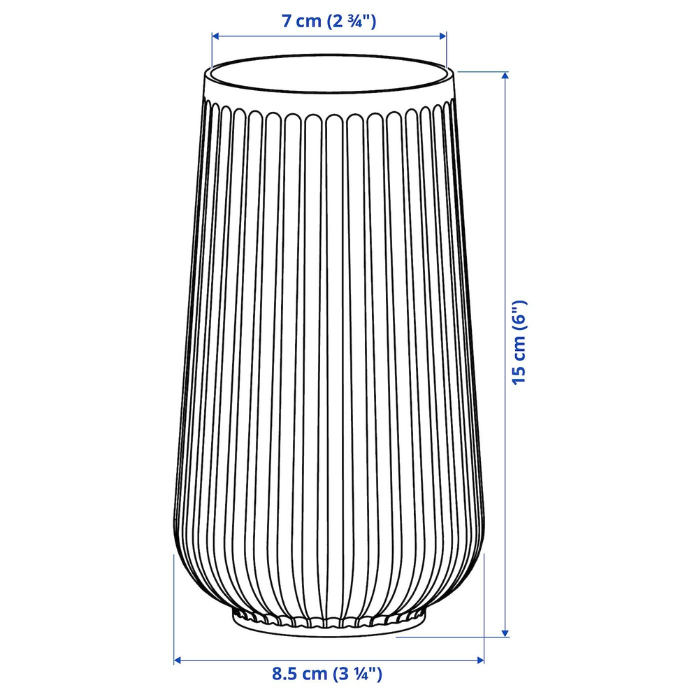 Ваза IKEA GRADVIS (ГРАДВИС), Прозрачный, Стекло, 15 см