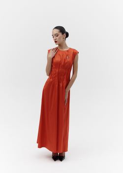 Платье с защипами, м. 2459 красный, р. XS