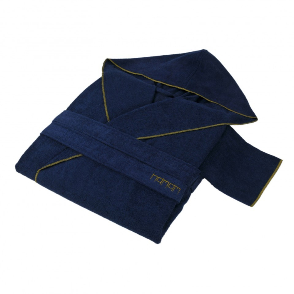 Халат Hamam Meyzer синий с оливковым Турция