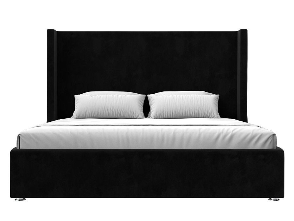 Кровать интерьерная Ларго 180, Черный, Велюр, 120729