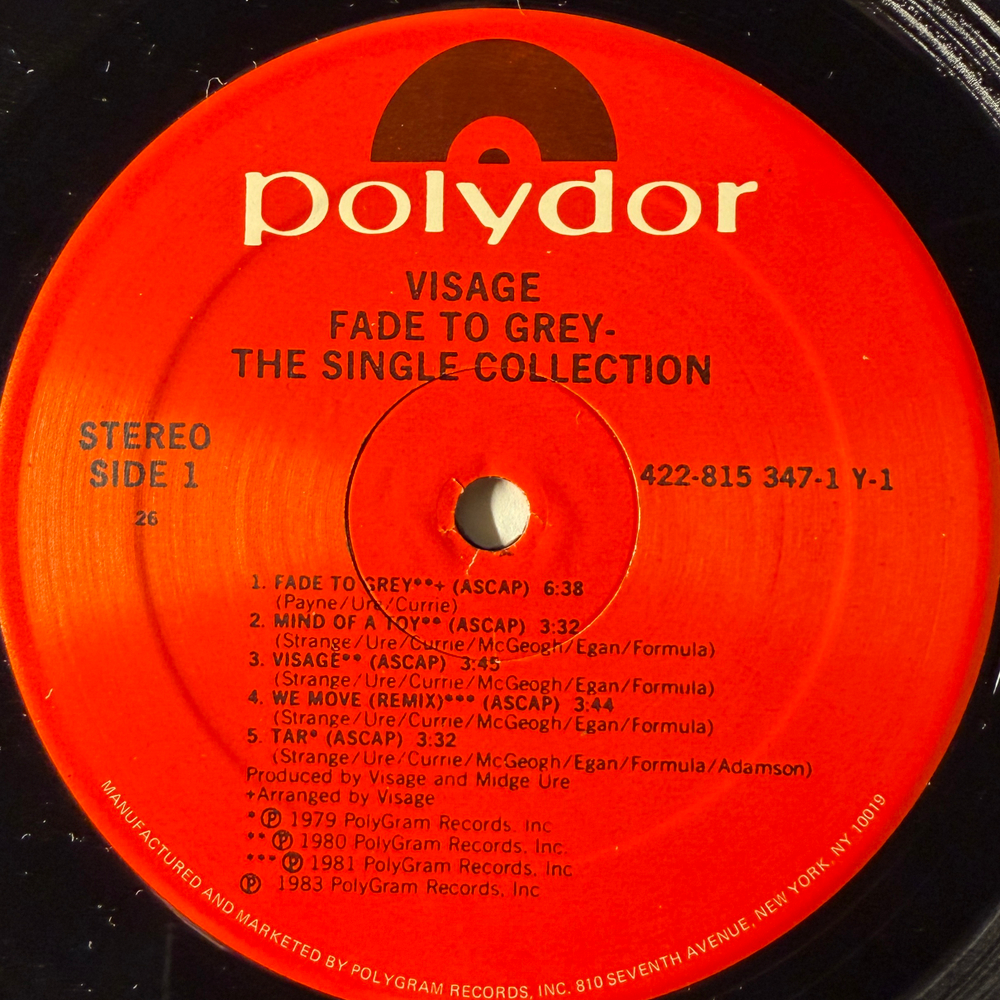 Visage ‎– Fade To Grey - The Singles Collection (США 1983г.) Promo