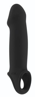 Чёрная насадка с подхватом Stretchy Penis Extension No.33 (Цвет: черный)