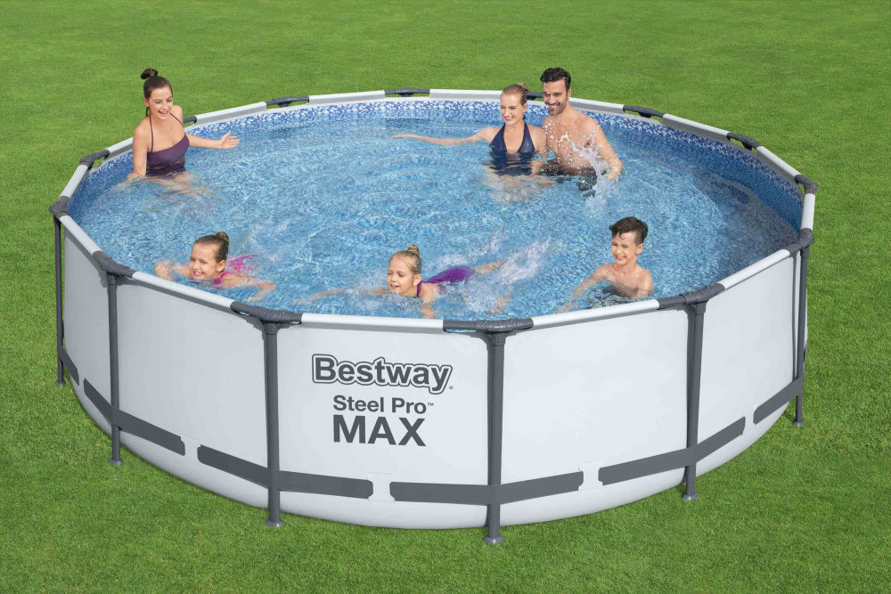 Каркасный бассейн Bestway 427х107 см + фильтр-насос 3028 л/ч, тент, лестница (56950 BW)