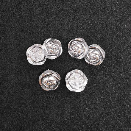 Т7 декор.пришив.элемент 12 мм, цв. прозр с сереб розой