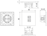 Компьютерная розетка RJ45 + RJ45 (двойная) cat.6/ClassE-8/8,  латунь,  серия N96