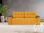 Диван прямой Элегант БД (2022) ДЕКОР ВЕНГЕ/GROUND 14 (темно-желтый)