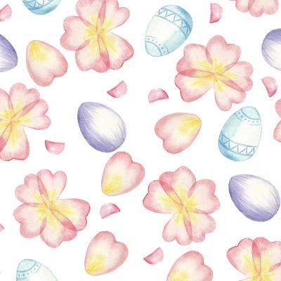 Пасха. Крашеные яйца и цветы