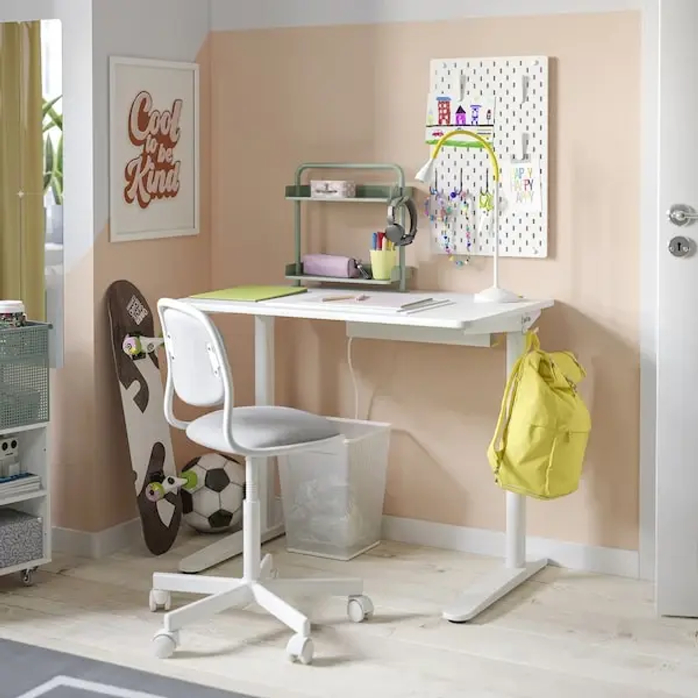 Письменный стол - IKEA RELATERA/РЕЛАТЕРА ИКЕА, белый/зеленый