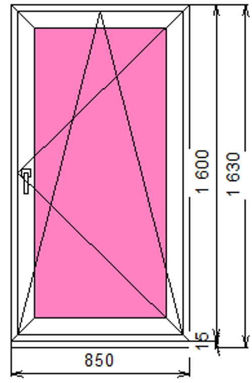 Пластиковое окно 1600 х 850 ТермА Эко