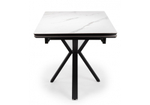 Керамический стол Woodville Старлайт 120(180)х80 snow alpin, черный, ножки черные