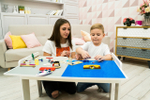 Лего-стол Дуэт 3 с выдвижной двусторонней крышкой, на телескопических опорах, МДФ